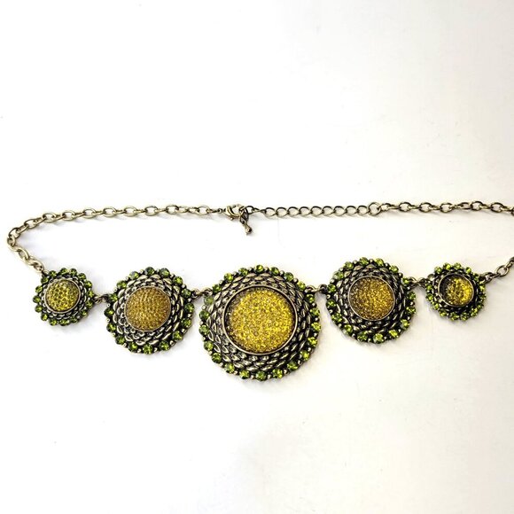 Lime Green Statement Choker Necklace - Picture 5 of 13